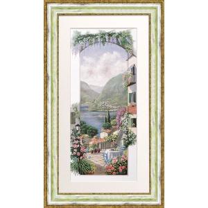 日本の風景 絵画 油絵 木戸孝二 作「佐久高原のコスモス街道」ワイド