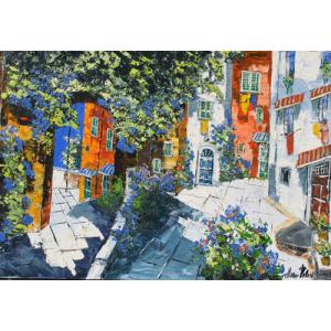 絵画 油絵 小澤勇寿郎 作 パリの街 8号サイズ インテリア 定価160000円