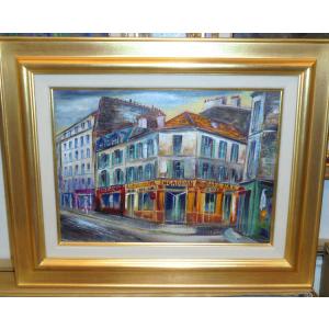 イタリア風景 絵画 油絵 チェルクア 作 「ナポリ・プロチダ島」 風景画