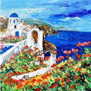 絵画 水彩画 横尾武之 作 「チェコ・プラハの街」 風景画 インテリア