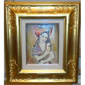 絵画 油絵 小澤勇寿郎 作 パリの女 6号サイズ インテリア 定価120000円