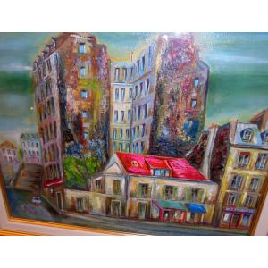 フランス風景絵画 油絵 小澤勇寿郎 作 パリの...の詳細画像1