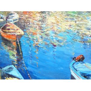 風景油絵 絵画 カンザネッラ 作 「イタリア風...の詳細画像1