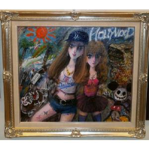 絵画 水彩 アクリル 臼井幸彦 作 顔 定価75000円 : トライアンフ