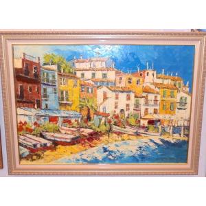 絵画 水彩画 横尾武之 作 「川越市・巨大クヌギの思い出」 風景画