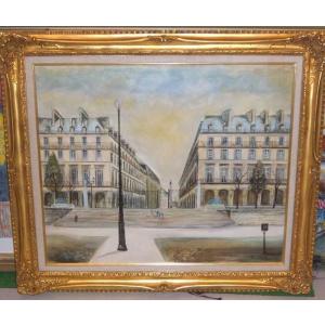 フランス風景絵画 油絵 小澤勇寿郎 作 パリの街 8号サイズ インテリア
