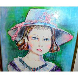絵画 油絵 小澤勇寿郎 作 人物油絵「パリの女...の詳細画像2
