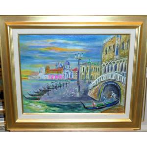 フランス風景絵画 油絵 小澤勇寿郎 作 パリの街 8号サイズ インテリア