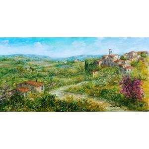 絵画 水彩画 横尾武之 作 「埼玉県 寄居町の山里」 風景画 インテリア