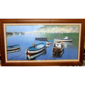 日本の風景 絵画 油絵 木戸孝二 作「佐久高原のコスモス街道」ワイド