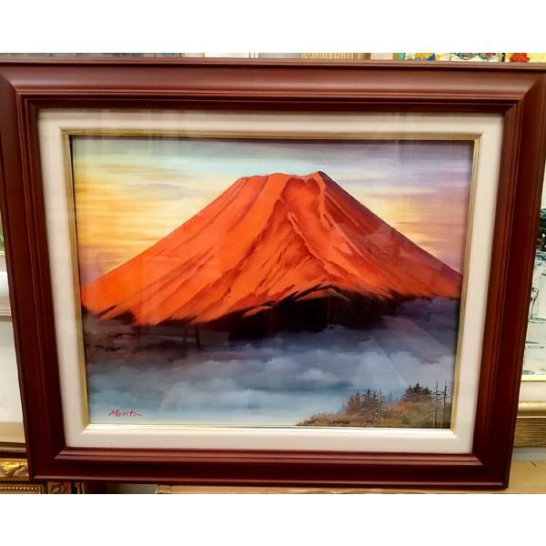 赤富士 森田浩二 絵画 6号油絵 インテリア 新築竣工開店
