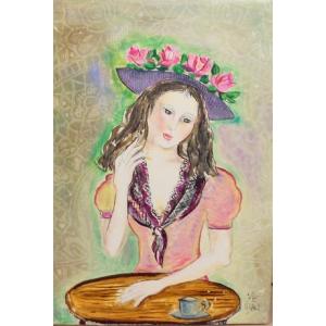 絵画 油絵 小澤勇寿郎 作 パリの街・ムフタール 6号サイズ インテリア