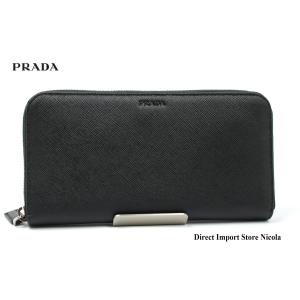 プラダ財布 さいふ PRADA レザー ラウンドファスナー長...