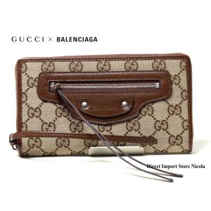 グッチ GUCCI バレンシアガ BALENCIAGA　ラウンドファスナー 長財布 ザ ハッカー プロジェクト GGキャンバス レザー ネオクラシック ブラウン 681710｜direct-import-nicola