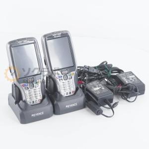 [PG]USED 8日保証 23セット入荷 2台セット KEYENCE BT-W155 ハンディターミナル 充電台付き BT-WUC1U ACアダプター 電源コ...[07170-0003]