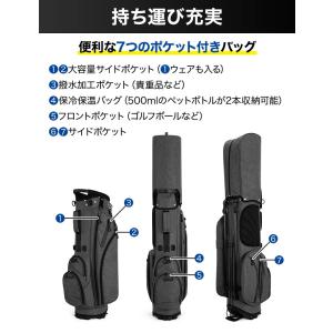 キャディバッグ メンズ ゴルフバッグ 5分割 ...の詳細画像5
