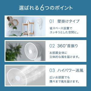 扇風機 壁掛け サーキュレーター 360° お...の詳細画像2