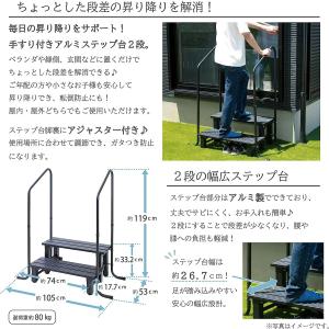 手すり付き踏み台 2段 玄関台 段差ステップ ...の詳細画像1