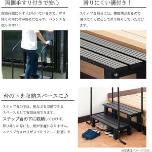 手すり付き踏み台 2段 玄関台 段差ステップ ...の詳細画像2