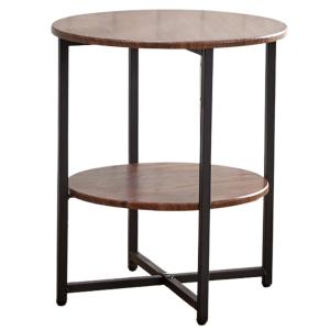 サイドテーブル 丸 2段 木目調 スリム おし...の詳細画像3