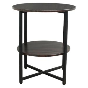 サイドテーブル 丸 2段 木目調 スリム おし...の詳細画像4