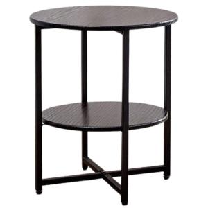 サイドテーブル 丸 2段 木目調 スリム おし...の詳細画像5