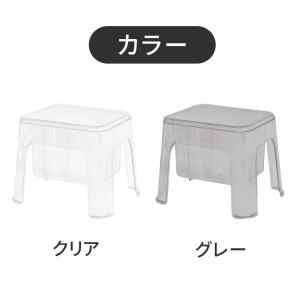 風呂椅子 収納スツール クリア 耐荷重 100...の詳細画像2