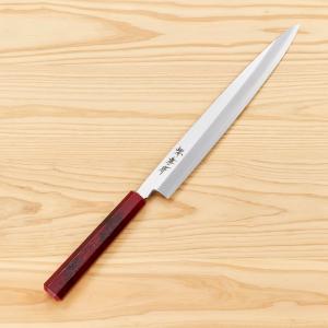 包丁 柳刃240mm 郷右馬允義弘 上作 安来鋼白紙2号 鞘付 水牛柄 山脇