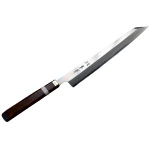 堺孝行 包丁 出刃 7.5寸 225mm 水本焼 安来本焼青二鋼 黒丹八角柄 青紙