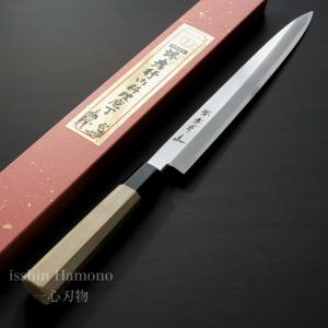 堺孝行 包丁 菱形薄刃 7寸 210mm 安来白二鋼 特上 水牛柄 日本製 和