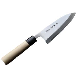 堺孝行 包丁 出刃 5.5寸 165mm 安来白三鋼 霞研 口輪プラスチック柄