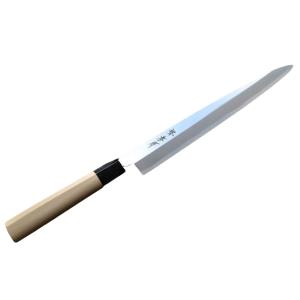 包丁 堺一文字光秀 白鋼 霞研 柳刃包丁240mm【名入れ即日可能】 送料