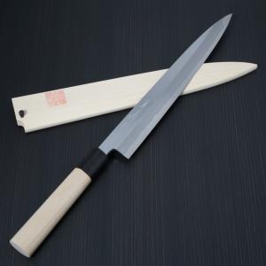 包丁 柳刃240mm 郷右馬允義弘 上作 安来鋼白紙2号 鞘付 水牛柄 山脇