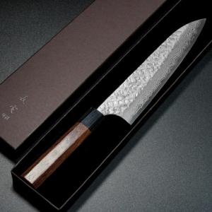 包丁 切付牛刀 210mm 牛刀 佐治打刃物 槌目 SRS13 粉末ハイス鋼 ブルー