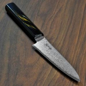 堺孝行 包丁 ペティナイフ 80mm 33層ダマスカス V金10号 ステンレス 槌