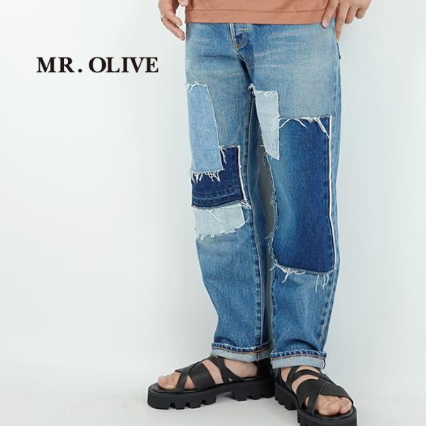 ミスターオリーブ MR.OLIVE 15オンスセルビッジデニムリメイクテーパードジーンズ 15oz ...