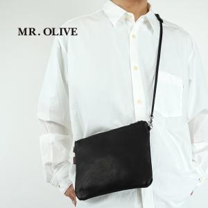 MR.OLIVE（ミスターオリーブ） ウォータープルーフレザー2WAY巾着