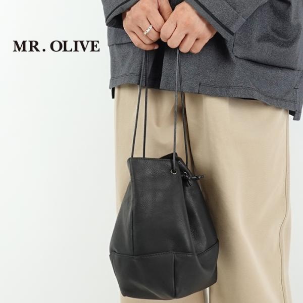 ミスターオリーブ MR.OLIVE ウォータープルーフレザー２WAY巾着バッグ WATER PROO...