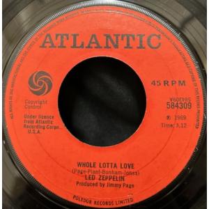 LED ZEPPELIN / WHOLE LOTTA LOVE (UK-ORIGINAL / 69年WITHDRAWN''＝UK未発売シングル)