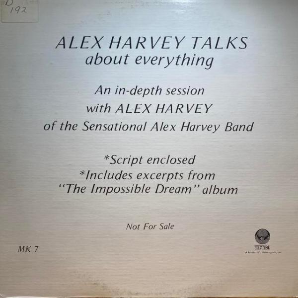 ALEX HARVEY / TALKS ABOUT EVERYTHI (US-ORIGINAL)
