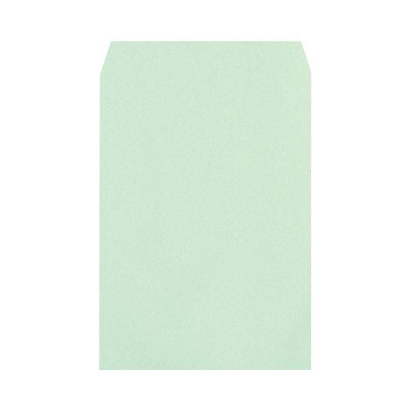（まとめ） ハート 透けないカラー封筒ワンタッチテープ付 角2 100g／m2 パステルグリーン X...