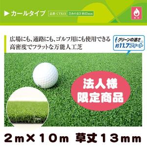 カラー人工芝 クローバーターフ カールタイプ グリーン 2m×10m 草丈13mm（プロ仕様・防炎試験適合）広場、通路、ゴルフ用にも使用できる高密度な万能人工芝