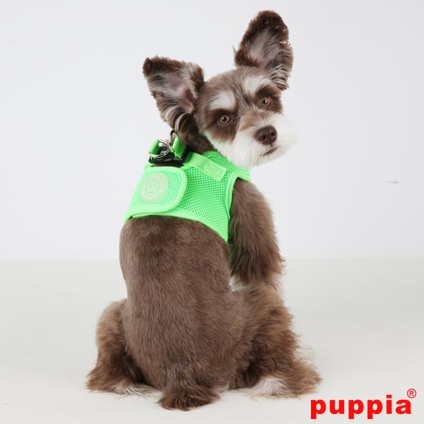訳アリ価格 犬用 PUPPIA ベスト型ネオンハーネス グリーン L（小型犬用）パピア 胴輪 ミニチ...