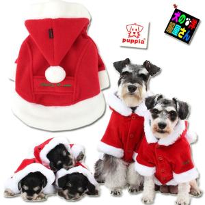 犬服 PUPPIA サンタコート 5Lサイズ（超大型犬用）クリスマス  秋冬服 パピア ゴールデンレトリバー ラブラドールレトリバー サモエド｜dism