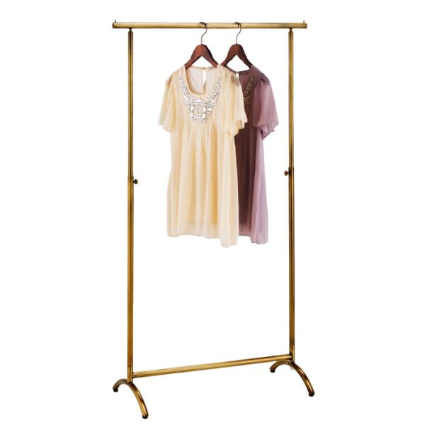 ハンガーラック 1段 幅90cm アンティークゴールド アジャスター付き 高さ調節可能 おしゃれ 洋...