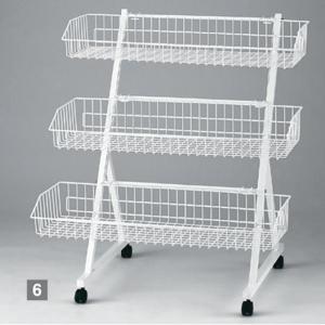 ネットワゴン 3段 ひな壇タイプ 陳列用 ホワイト 組立て式