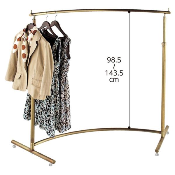 ハンガーラック 金色 アンティークゴールド シングルハンガー アールタイプ W120cm EX3-9...