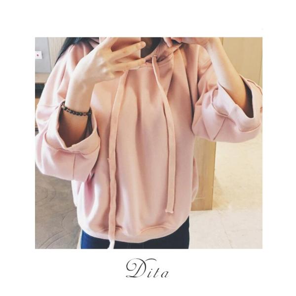 Dita【ディータ】ワイドスリーブPK(パーカー)/全5色 春 フード　ピンク　レディース