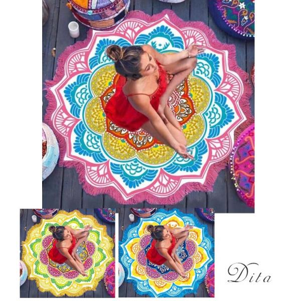 送料無料Dita(ディータ)ビーチマット/全3色ビーチタオル ラウンドビーチタオル ヨガマット 海(...