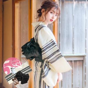 レディース 2022 浴衣 セット 大人(ゆかた しわ兵児帯
